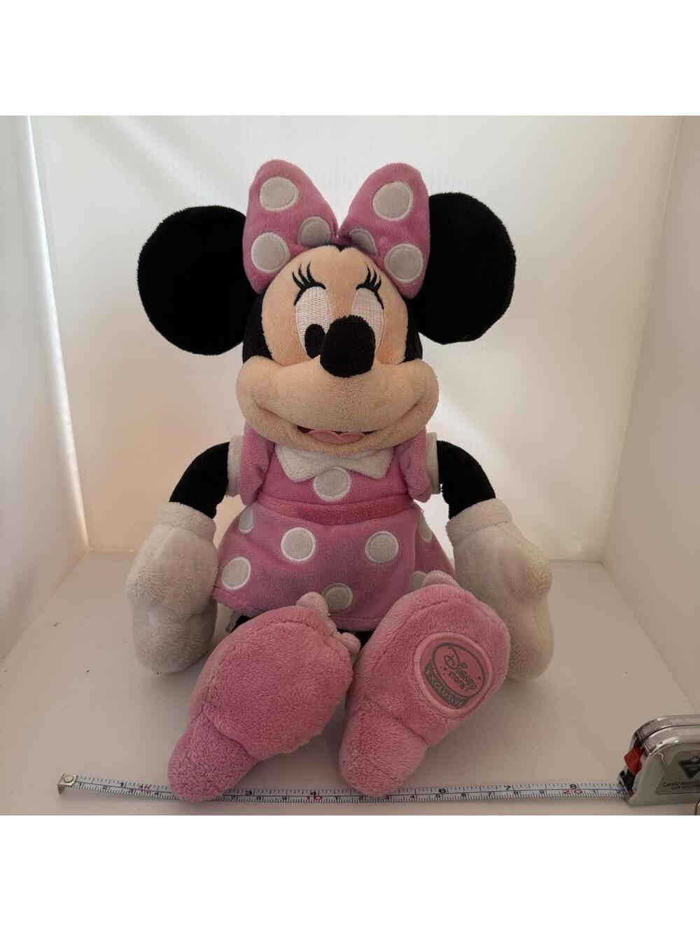 Disney Store 16" MINNIE MOUSE Plush Pink Polka Dot Dress Stuffed Animal